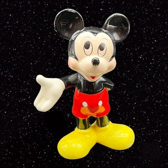 VINTAGE Disney MICKEY MOUSE Porcelain Figure Figurine Made in Taiwan 4”T 3”W - Picture 8 of 10